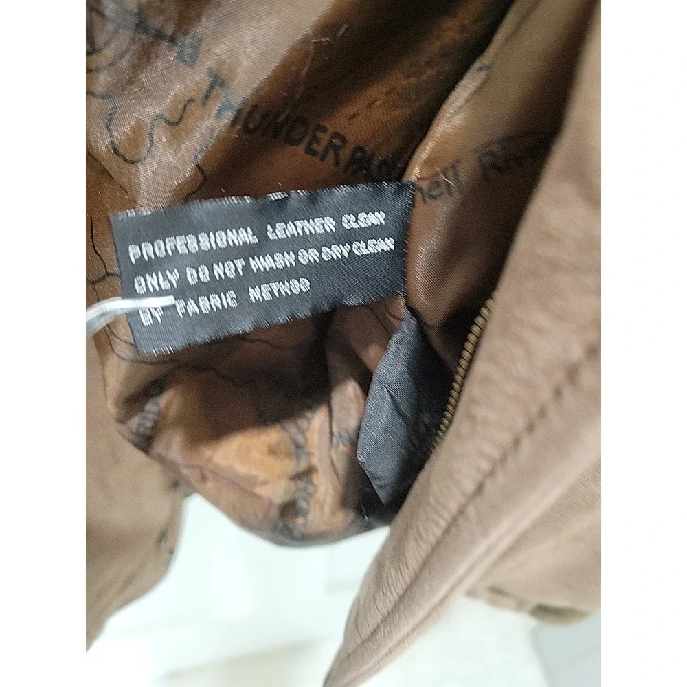 Roundtree &‎ Yorke men's leather bomber jacket brown size XL